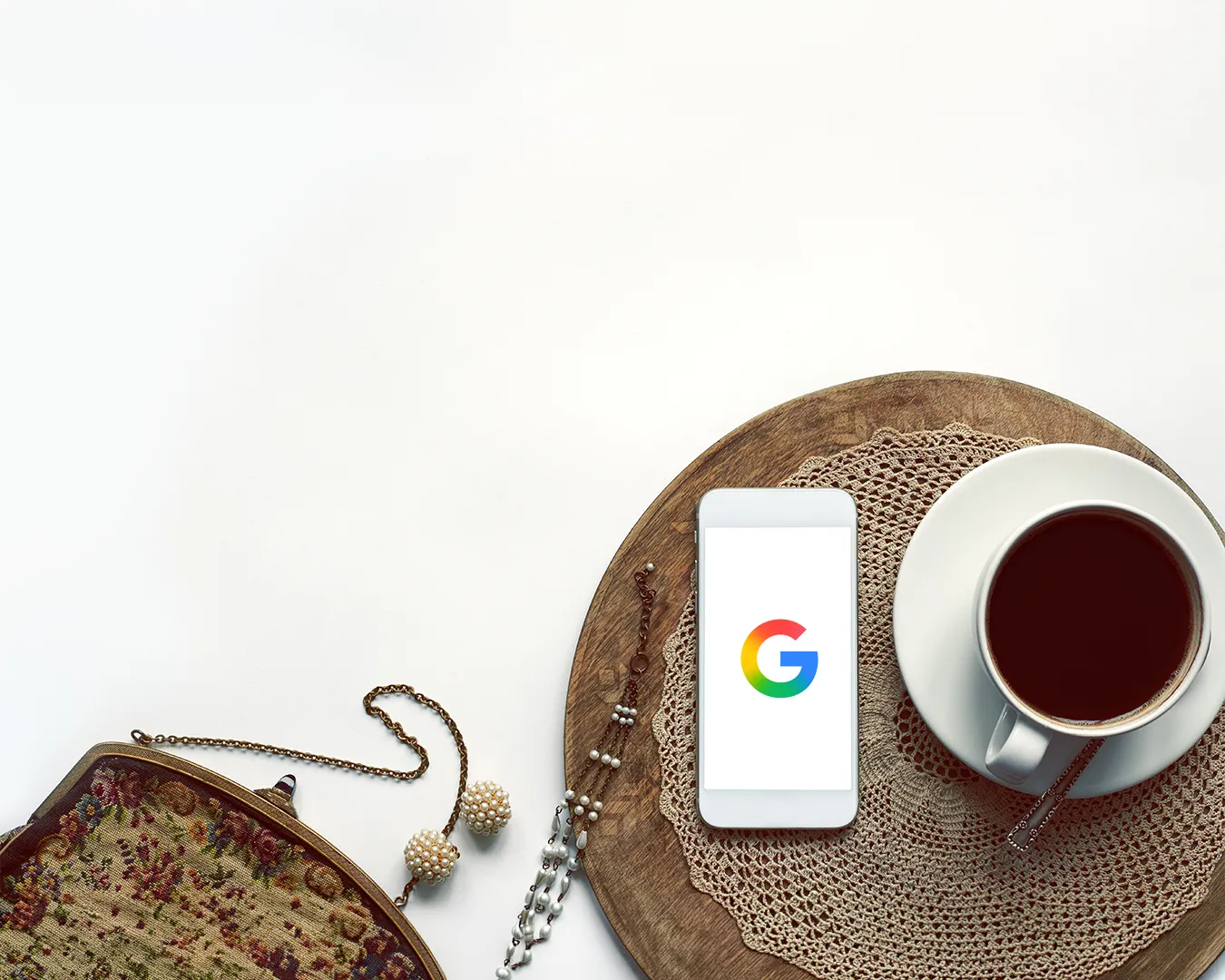 Google Business Profile search on smartphone beside coffee cup, restaurant local SEO audit, Google Maps visibility, restaurant search rankings Singapore