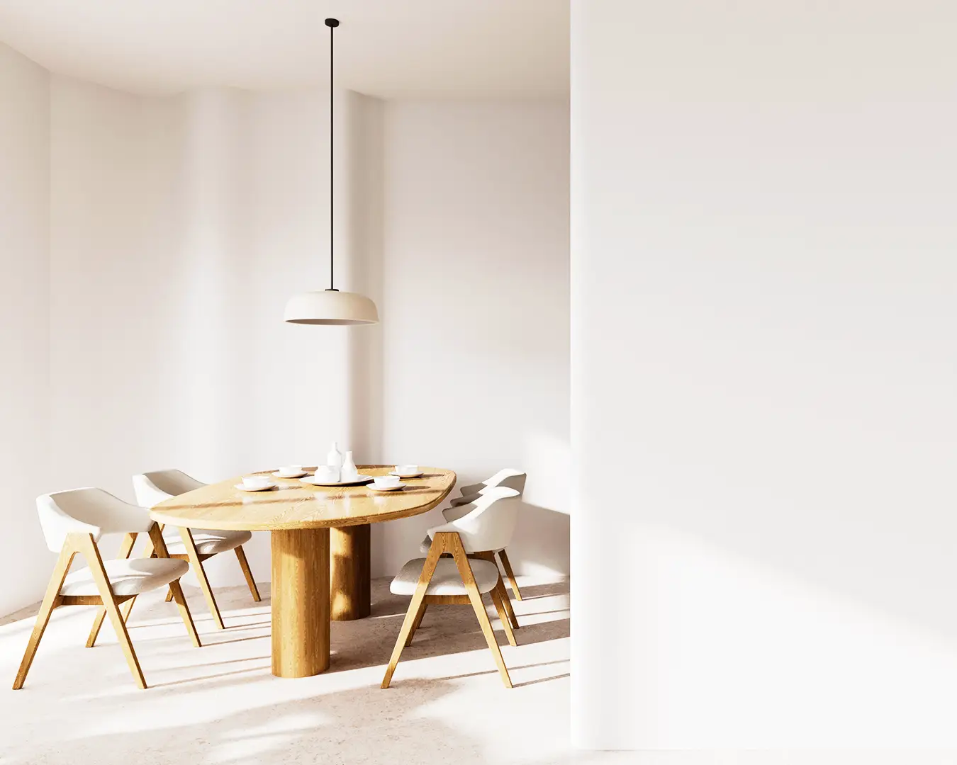 Modern restaurant dining area with minimalist interior design for Singapore F&B business